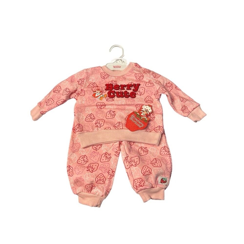 Strawberry Shortcake Baby Girls 2pc Sweatshirt & Jogger Set Pink 9M "Berry Cute"